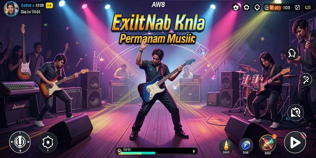 Screenshot aktivitas bermain musik yang menyenangkan dalam AW8.