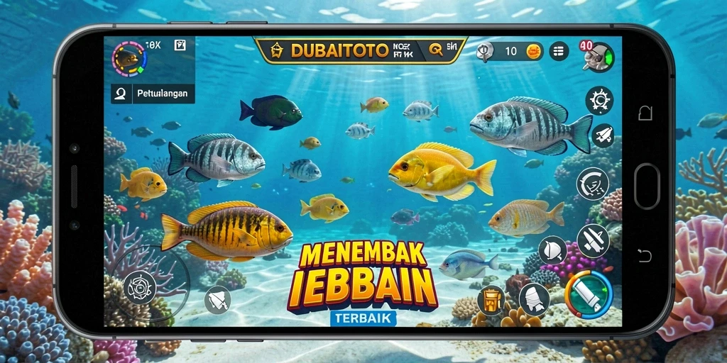 Tampilan gameplay DUBAITOTO yang seru saat menembak ikan.