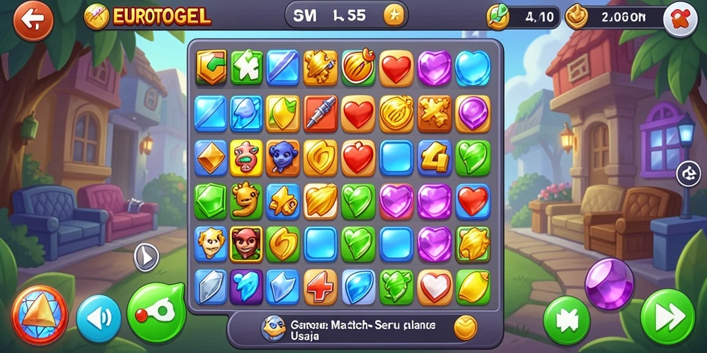 Tampilan gameplay EUROTOGEL yang penuh warna dan menarik.