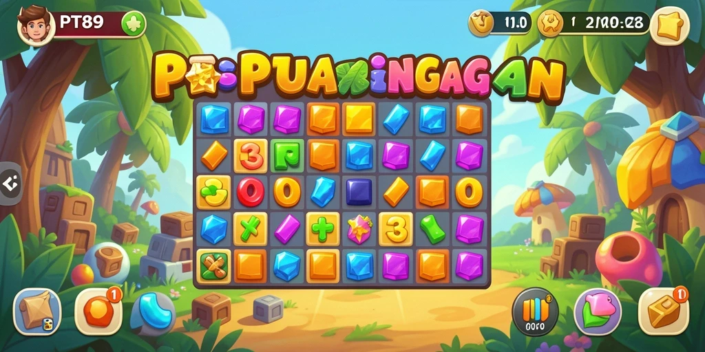 Screenshot PT89 menampilkan aksi seru gameplay Match-3 yang menarik.