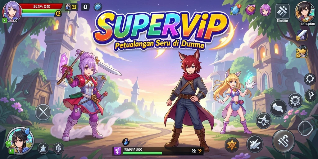 Tampilan gameplay SUPERVIP yang menakjubkan dari dunia Anime.